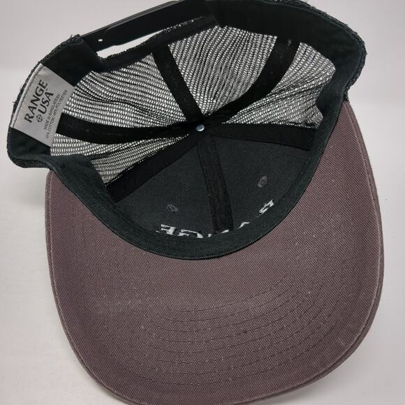Range USA Snapback Trucker Hat Gray One Size Adjustable Embroidered Mesh Back - Picture 7 of 9